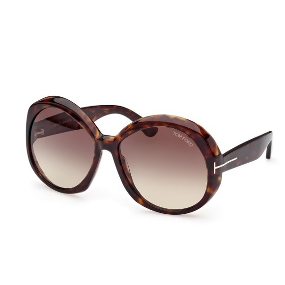 NEW FT1010/S 52B TOM FORD ANNABELLE TF1010 52B WOMEN BROWN GREY ROUND main image 6